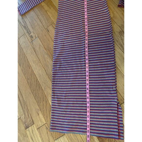 Juicy Couture womens retro Rainbow Striped Body-Con v-neck midi dress size small - Picture 8 of 10